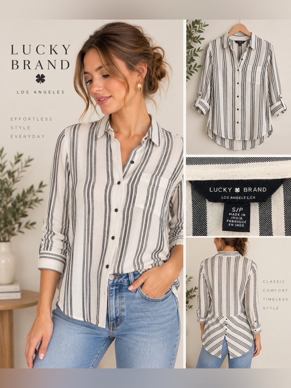 Lightweight Cotton Woven Button Down Shirt - Size S NWOT